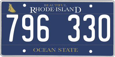RI license plate 796330