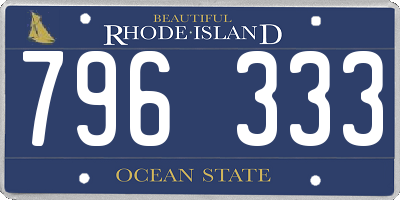 RI license plate 796333