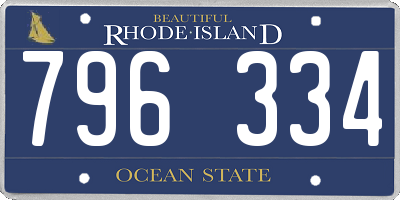 RI license plate 796334