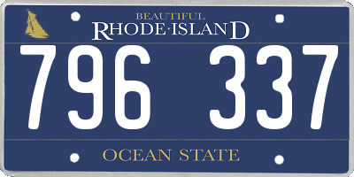 RI license plate 796337