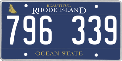 RI license plate 796339