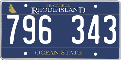 RI license plate 796343