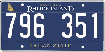 RI license plate 796351
