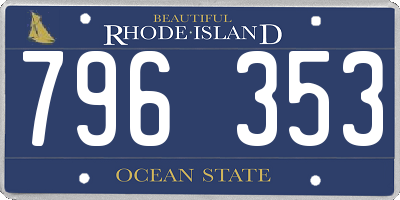 RI license plate 796353