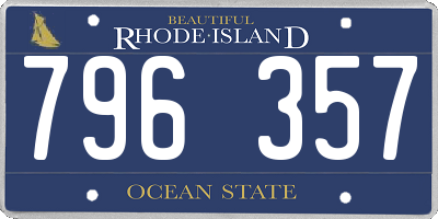 RI license plate 796357