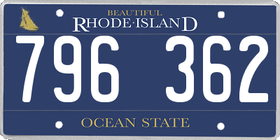 RI license plate 796362