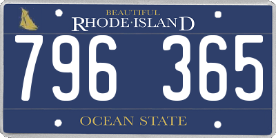 RI license plate 796365