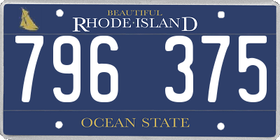 RI license plate 796375