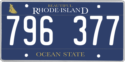 RI license plate 796377