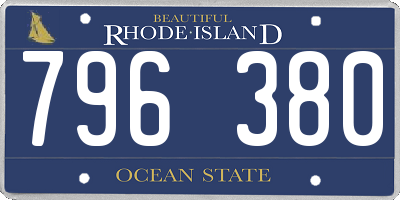 RI license plate 796380