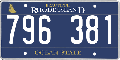 RI license plate 796381