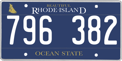 RI license plate 796382