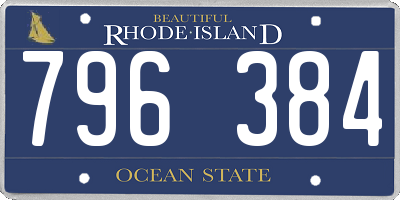 RI license plate 796384