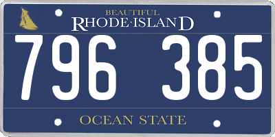 RI license plate 796385