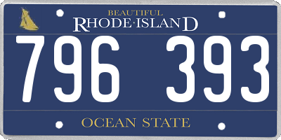 RI license plate 796393