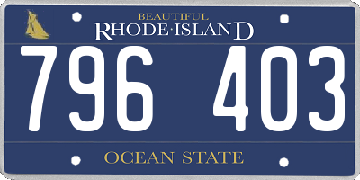RI license plate 796403
