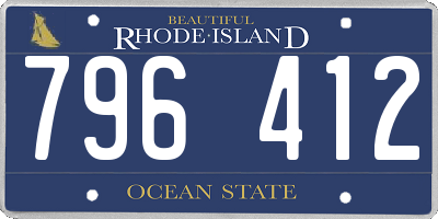 RI license plate 796412