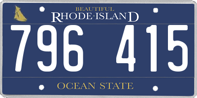 RI license plate 796415