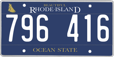 RI license plate 796416