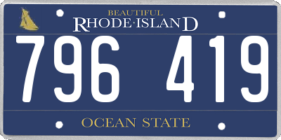 RI license plate 796419