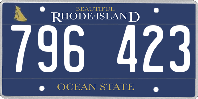 RI license plate 796423