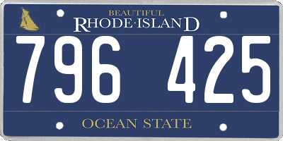 RI license plate 796425