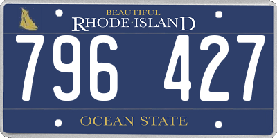RI license plate 796427