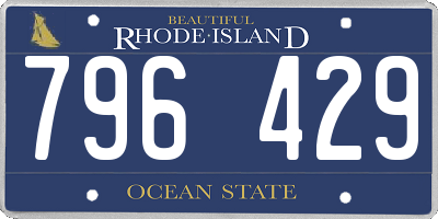 RI license plate 796429