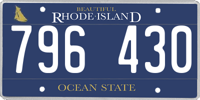 RI license plate 796430