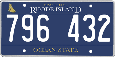 RI license plate 796432