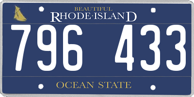 RI license plate 796433
