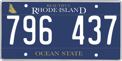 RI license plate 796437