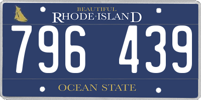 RI license plate 796439
