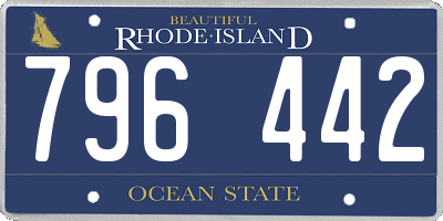 RI license plate 796442