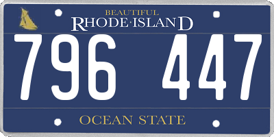 RI license plate 796447