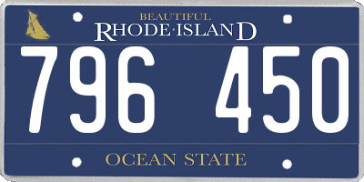 RI license plate 796450