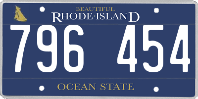 RI license plate 796454
