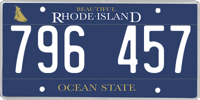 RI license plate 796457