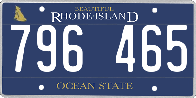 RI license plate 796465