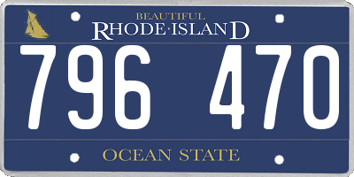 RI license plate 796470