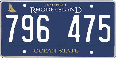 RI license plate 796475