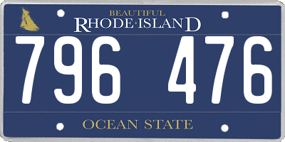RI license plate 796476