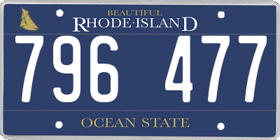 RI license plate 796477