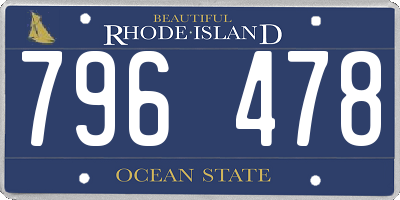 RI license plate 796478