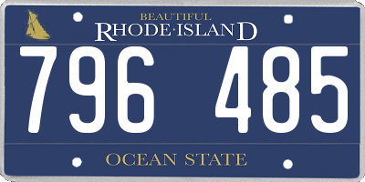 RI license plate 796485