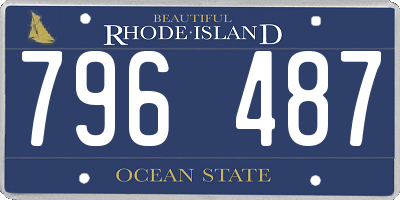 RI license plate 796487