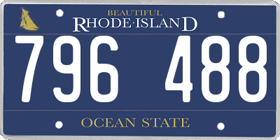 RI license plate 796488