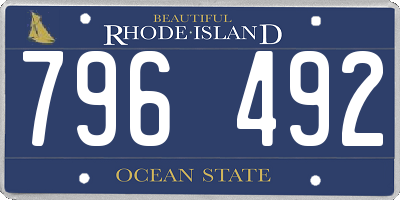 RI license plate 796492