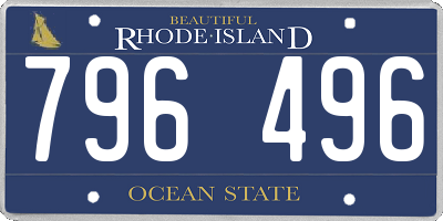 RI license plate 796496
