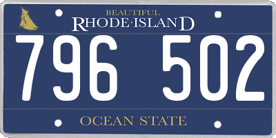 RI license plate 796502